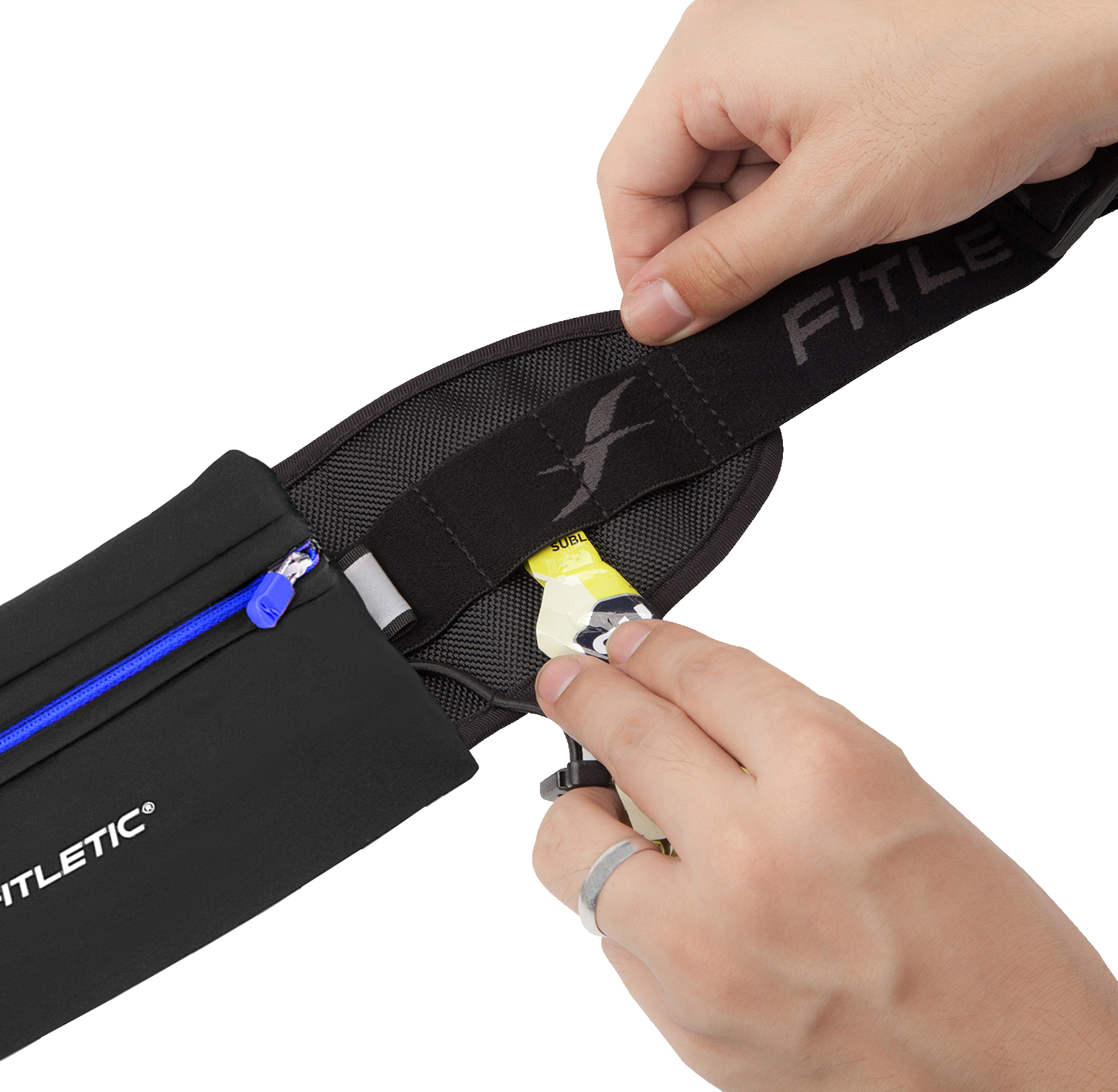 Fitletic Ultimate 1 løbebælte, blå lynlås